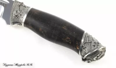Нож Боец Elmax мельхиор стабилизированная карельская береза (коричневая)