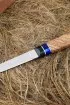 Нож Учар Elmax рукоять G10 черная, акрил синий, зебрано