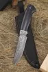 Нож Штык дамаск камень рукоять мельхиор и черный граб