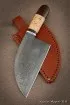 Сербский нож сталь кованая дамаск береста