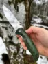 Нож складной Корвет сталь Х12МФ рукоять стабилизированная карельская береза зеленая