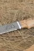 Нож Путник дамаск полный камень, рукоять стабилизированная карельская береза