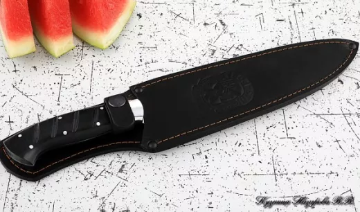 Кухонный нож Шеф № 14 сталь 95Х18 рукоять акрил черный