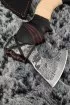 Топор Малыш-8 варка металлов: углерод+ХВГ ясень брашированный кожа белая