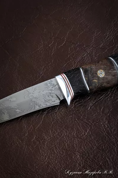 Нож Лань D2 стабилизированная карельская береза коричневая черный граб (Sicac)