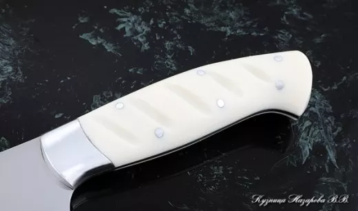 Кухонный нож Шеф № 11 сталь 95Х18 рукоять акрил белый