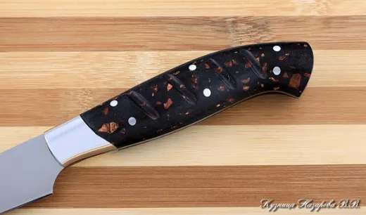 Кухонный нож Шеф № 2 сталь 95Х18 рукоять акрил коричневый