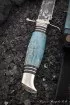 Реплика Финки нескладная НКВД D2 мельхиор рукоять и ножны карельская береза синяя
