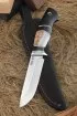 Нож Странник КН-01 рукоять черный граб карельская береза акрил белый