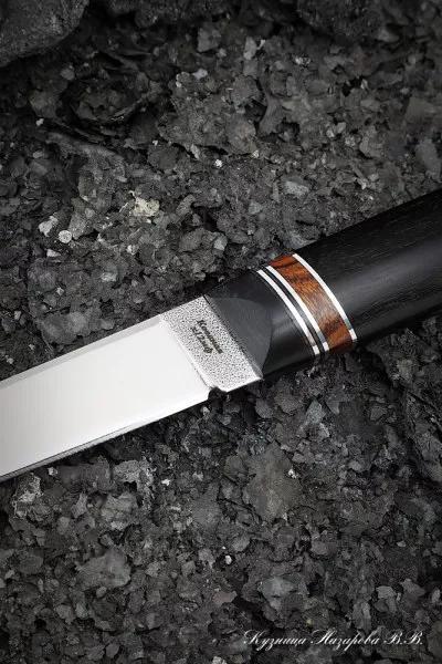 Нож Шаман Х12МФ рукоять G10 черная, железное дерево, черный граб