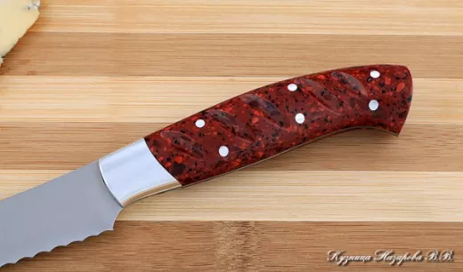 Кухонный нож Шеф № 4 сталь 95Х18 рукоять акрил красный