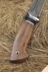 Нож Странник дамаск долы рукоять акрил черный и венге