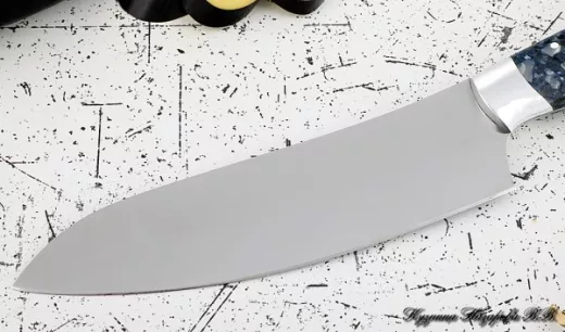 Нож Шеф № 11 сталь 95Х18 рукоять акрил синий