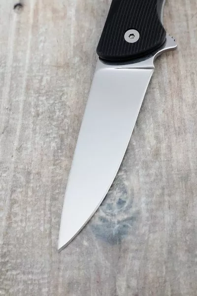 Нож складной Back сталь Х12МФ накладки G10 черная + AUS8 (подшипники, клипса)