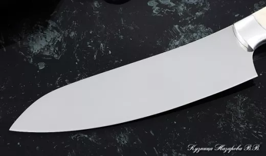 Кухонный нож Шеф № 11 сталь 95Х18 рукоять акрил белый