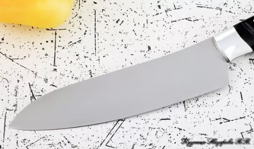 Кухонный нож Шеф № 10 сталь 95Х18 рукоять акрил черный