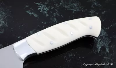 Кухонный нож Шеф № 11 сталь 95Х18 рукоять акрил белый
