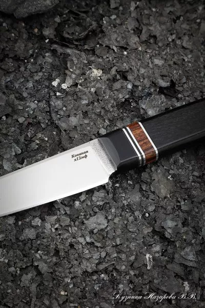 Нож Джур Х12МФ рукоять G10 черная, железное дерево, черный граб