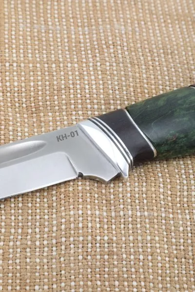 Нож Боец КН-01 рукоять черный граб карельская береза зеленая