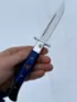 Складная Финка НКВД сталь х12мф, накладки акрил синий и черный с красной звездой 
