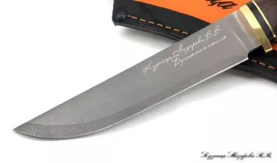 Нож Засапожный сталь Булат рукоять карельская береза (коричневая)