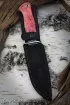 Нож Пехотинец дамаск волнистый мельхиор карельская береза красная акрил