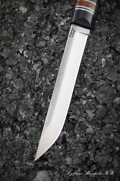 Нож Сойка Х12МФ рукоять G10 черная, железное дерево, черный граб