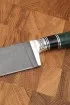 Нож Узбекский Х12МФ, рукоять мельхиор и стабилизированная карельская береза зеленая