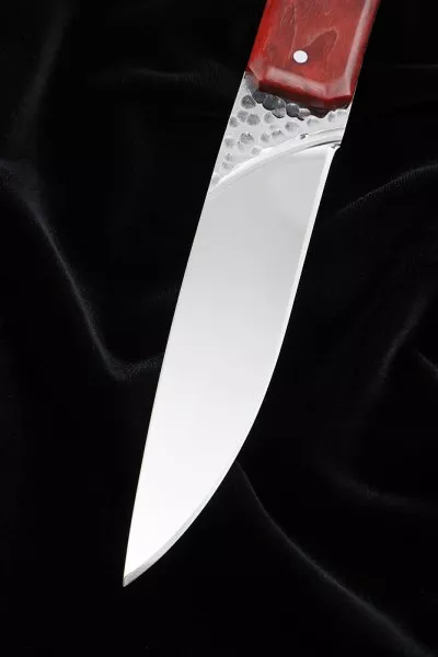 Нож №40 D2 цельнометаллический рукоять карельская береза красная