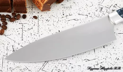 Кухонный нож Шеф № 13 сталь 95Х18 рукоять акрил синий