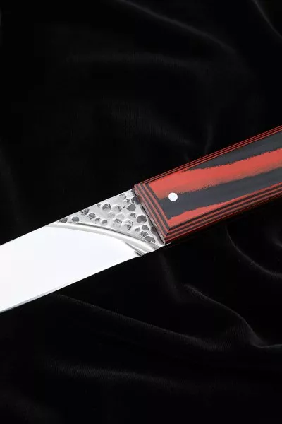 Нож №41 D2 цельнометаллический рукоять G10 чернокрасная
