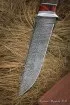 Нож Вепрь дамаск волнистый карельская береза коричневая акрил