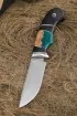 Нож Ловчий КН-01 рукоять черный граб карельская береза акрил зеленый
