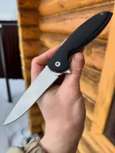Складной нож "Сапсан" сталь х12мф, накладки G10 черная (подшипник) 
