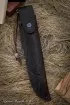 Нож Сапер дамаск долы ламинированный с воронением палисандр мельхиор