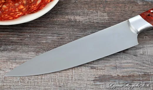Кухонный нож Шеф № 9 сталь 95Х18 рукоять акрил красный