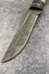 Нож Боец дамасская — единственный экземпляр: черный граб, рог лося