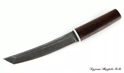 Нож Танто большой  дамаск дольной венге деревянные ножны