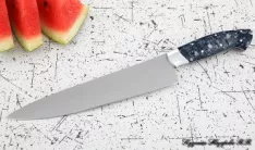 Кухонный нож Шеф № 14 сталь 95Х18 рукоять акрил синий