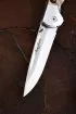 Нож складной Аист сталь Elmax  накладки карельская береза резная (Coutellia)
