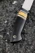 Нож Странник-2 S390 рукоять зуб мамонта стабилизированный желтый черный граб