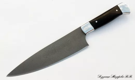 Кухонный нож Нож Шеф-повар средний Х12МФ черный граб дюраль