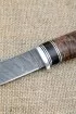 Нож Путник дамаск рукоять черный граб карельская береза коричневая