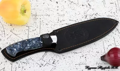 Кухонный нож Шеф № 10 сталь 95Х18 рукоять акрил синий