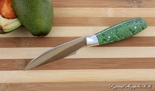 Кухонный нож Шеф № 1 сталь 95Х18 рукоять акрил зеленый