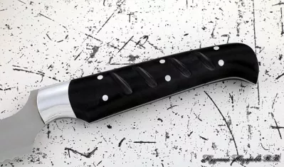 Кухонный нож Шеф № 15 сталь 95Х18 рукоять акрил черный