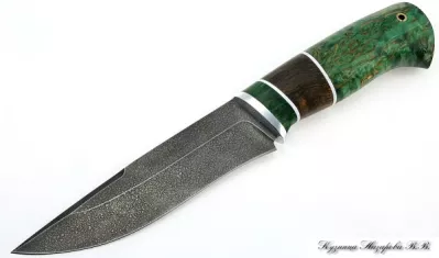 Нож Оса ХВ-5 стабилизированная карельская береза (коричневая+зеленая)