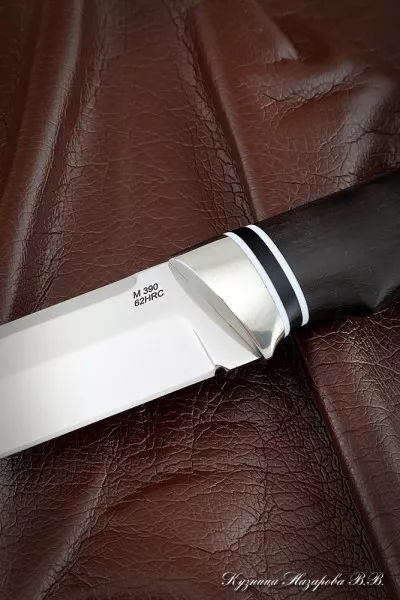 Нож Вепрь сталь M390 черный граб наборная