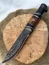 Нож Ангара дамаск ламинированный с долом черный граб железное дерево карбон