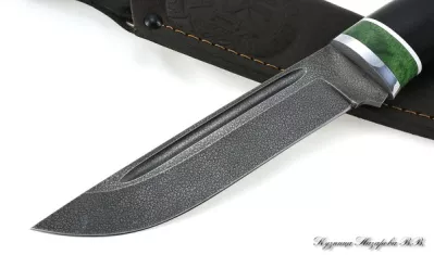 Нож Боец ХВ-5 черный граб стабилизированная карельская береза (зеленая)